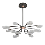 Люстра черного цвета с 12-ю прозрачными плафонами овальной формы Iona chandelier варинант исполнения - 1 | Loft Concept в Орле