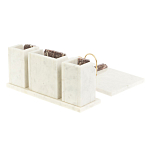 Настольный письменный набор из мрамора и креноида с гербом России Marble Accessory варинант исполнения - 3 | Loft Concept в Орле