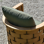 Дизайнерское уличное кресло из массива дерева с плетеной спинкой PALINFRASCA Armchair варинант исполнения - 4 | Loft Concept в Орле