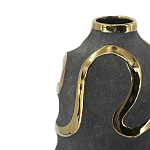 Ваза с золотыми акцентными полосами на черном матовом фоне Accent Tape варинант исполнения - 4 | Loft Concept в Орле