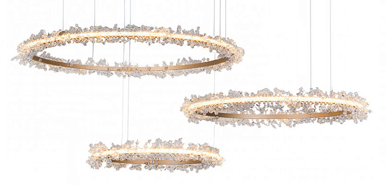 Люстра Crystal round chandelier Люстра 3 кольца Матовое Золото Люстра Crystal round chandelier Люстра 3 кольца Матовое Золото - Loft-Concept в Орле