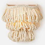 Настенный светильник с подвесками из деревянных бусин молочного цвета Wooden Beads Wall Lamp варинант исполнения - 5 | Loft Concept в Орле