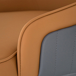 Стул оранжевый с высокой спинкой из искуственной кожи на серых металлических ножках Enigma Orange варинант исполнения - 4 | Loft Concept в Орле