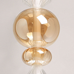 Подвесной светильник с вертикальной композицией из прозрачных и янтарных стеклянных шаров и ромбов Gabriel Scott Luna варинант исполнения - 6 | Loft Concept в Орле