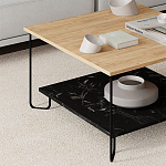 Стол журнальный с квадратной столешницей и полкой MARBO LOTUS варинант исполнения - 2 | Loft Concept в Орле