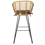Стул барный с ротанговым плетением Half Bar Chair with Wicker с подлокотниками варинант исполнения - 5 | Loft Concept в Орле
