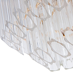 Люстра подвесная многослойная с прозрачными хрустальными трубками и золотистым каркасом Hexagon Tube Light варинант исполнения - 3 | Loft Concept в Орле