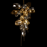 Люстра подвесная вытянутой формы с плафонами из стекла и металла с двумя вертикальными подвесками Gilded Mirage  варинант исполнения - 8 | Loft Concept в Орле