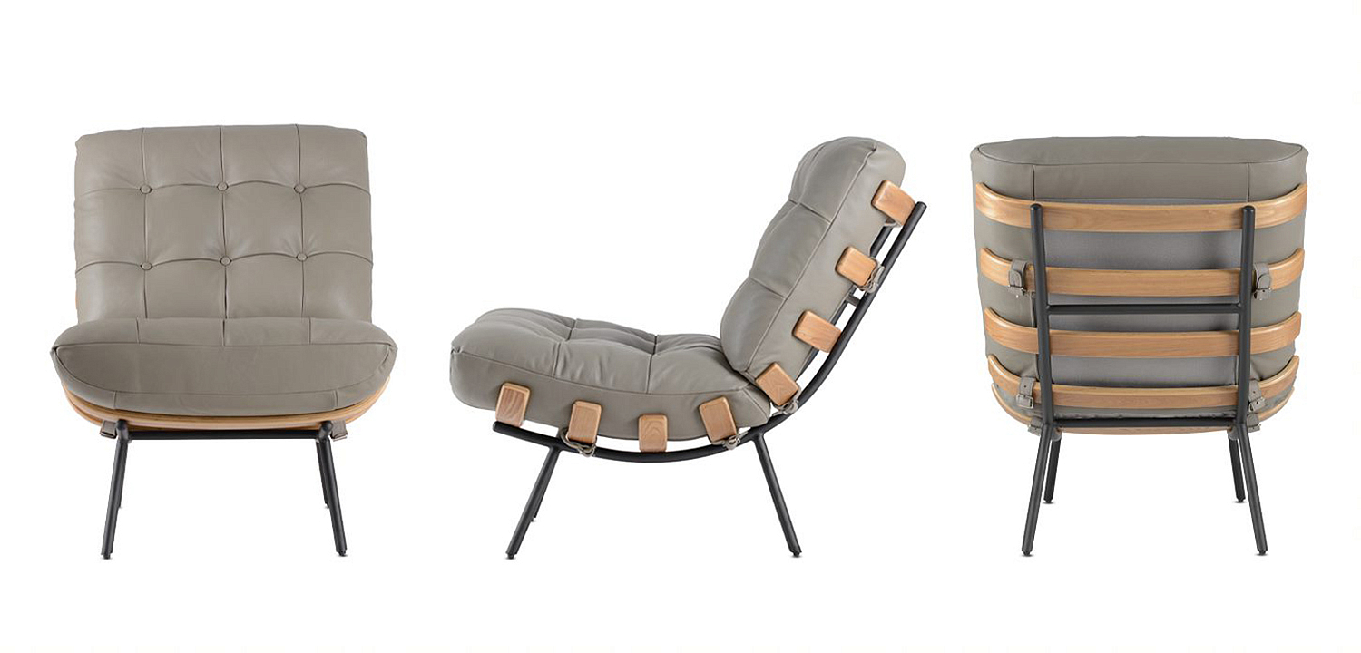 Кресло Philbert Chair grey leather Кресло Philbert Chair grey leather - Loft-Concept в Орле