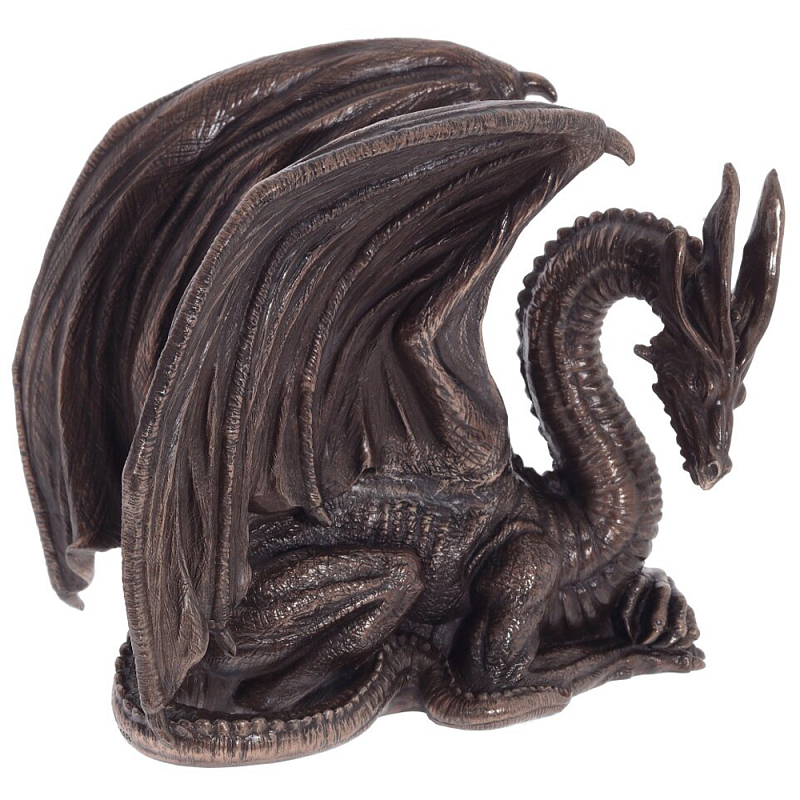 Декоративная статуэтка Дракон Dark Bronze Winged Dragon Statuette Коричневый Темная бронза в Орле | Loft Concept 