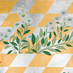 Обои ручная роспись Tiled Meadow Original colourway on Egyptian Gold gilded paper варинант исполнения - 2 | Loft Concept в Орле