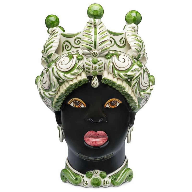 Ваза Vase Moro Lady Medium Leaves Dark Green Черный Зеленый Белый Ваза Vase Moro Lady Medium Leaves Dark Green Черный Зеленый Белый в Орле | Loft Concept