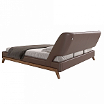 Кровать двуспальная с изголовьем из экокожи шоколадно-коричневого цвета Modern Look варинант исполнения - 3 | Loft Concept в Орле