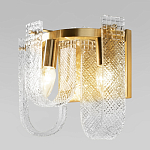 Бра с металлическим основанием золотого цвета и хрустальными подвесками Textured Glass варинант исполнения - 4 | Loft Concept в Орле