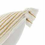 Чехол на подушку горчичного цвета с бахромой и объемным узором Ethnic mix варинант исполнения - 3 | Loft Concept в Орле