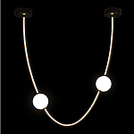 Подвесной светильник в форме дуги с белыми шарообразными плафонами Flos Wireline Lighting варинант исполнения - 3 | Loft Concept в Орле