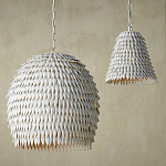 Подвесной светильник белый металлический в форме купола White Natural Lines варинант исполнения - 3 | Loft Concept в Орле