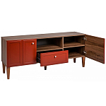 ТВ-тумба красная из массива бука с 2-мя дверками и ящиком Wenge Light варинант исполнения - 4 | Loft Concept в Орле