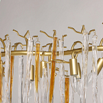 Люстра линейная золотого цвета с декоративными ветвями и длинными стеклянными подвесками в форме сосулек Droplet Chandelier варинант исполнения - 8 | Loft Concept в Орле