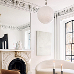 Подвесной светильник в форме шара из белого текстурного стекла Atmosphere варинант исполнения - 4 | Loft Concept в Орле