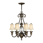 Люстра с 7-ю кремовыми текстильными абажурами Hinkley варинант исполнения - 7 | Loft Concept в Орле
