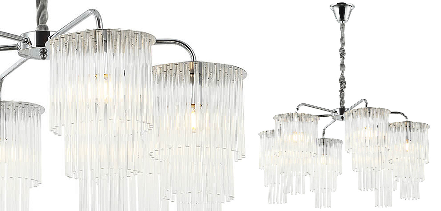 Люстра Harrison Chandelier chrome 6 lamp Люстра Harrison Chandelier chrome 6 lamp - Loft-Concept в Орле