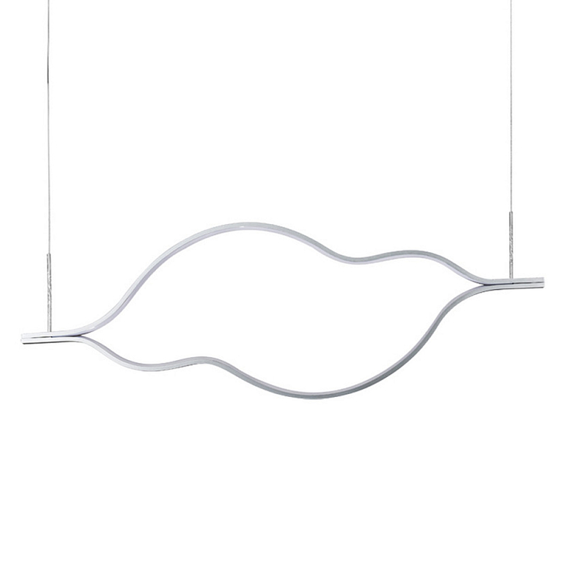 Подвесной светильник волнообразный изогнутый на двух тросах 123 см Spiral Lighting Черный Серебряный Подвесной светильник волнообразный изогнутый на двух тросах 123 см Spiral Lighting Черный Серебряный в Орле | Loft Concept