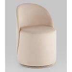 Пуф Loreen со спинкой вращающийся велюр молочный варинант исполнения - 1 | Loft Concept в Орле