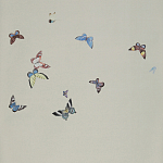 Обои ручная роспись Butterflies Icarus on Rose Shadow metallic silk варинант исполнения - 2 | Loft Concept в Орле