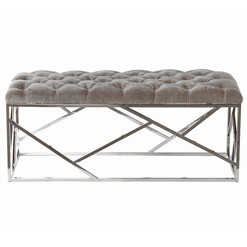 Банкетка Serene Furnishing Chromium Top Бежево-серый Хром в Орле | Loft Concept 