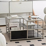 Дизайнерский журнальный стол квадратный с полками Akydy варинант исполнения - 2 | Loft Concept в Орле