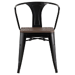 Черный глянцевый стул с сиденьем из натурального дерева TOLIX варинант исполнения - 2 | Loft Concept в Орле