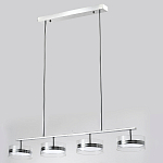 Люстра светодиодная с 4-мя круглыми прозрачными плафонами цилиндрической формы из акрила и стекла с пультом для регулировки света Glass Lamp Chromium варинант исполнения - 4 | Loft Concept в Орле