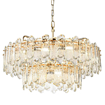 Люстра подвесная двухъярусная с хрустальными овальными подвесками Harmonica варинант исполнения - 1 | Loft Concept в Орле