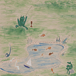 Обои ручная роспись Promenade Special Colourway on pink painted Xuan paper варинант исполнения - 2 | Loft Concept в Орле