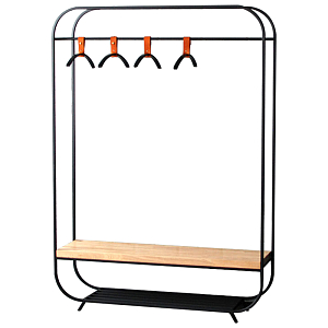 Рейл Jethro Industrial Metal Rust Clothes Rail Black