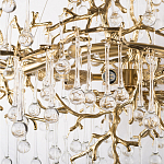 Подвесная люстра в виде ветвей деревьев золотого цвета с прозрачными подвесками-каплями 10 и 14 ламп Droplet Chandelier варинант исполнения - 5 | Loft Concept в Орле