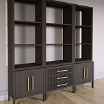 Модульный стеллаж Primo из трех составных элементов Темный орех варинант исполнения - 3 | Loft Concept в Орле