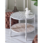 Журнальный столик из натурального дерева в винтажном стиле Openwork Coffee Table варинант исполнения - 6 | Loft Concept в Орле