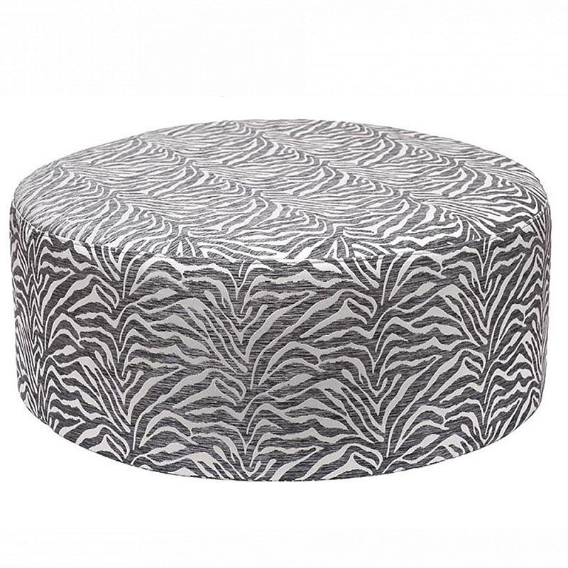 Пуф круглый с принтом Beige Jacquard Бежевый в Орле | Loft Concept 
