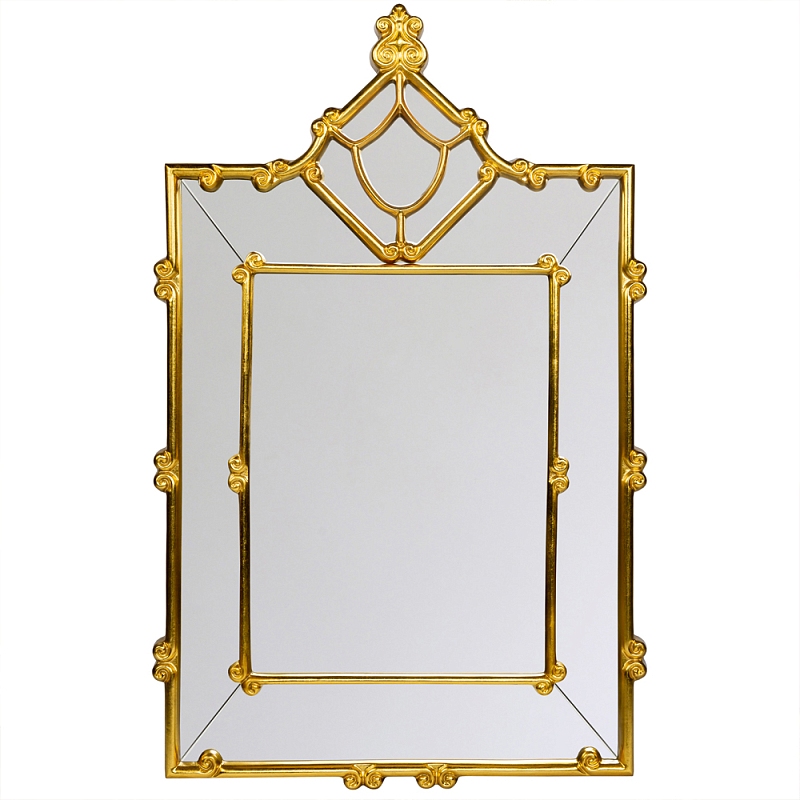 Зеркало прямоугольное Golden Classic Ornament Mirror Золотой Зеркало прямоугольное Golden Classic Ornament Mirror Золотой в Орле | Loft Concept