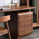 Стол рабочий округлой формы с 3-мя ящиками  Working Moonnut Table варинант исполнения - 7 | Loft Concept в Орле