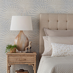 Настольная лампа на прозрачным основании с тканевым конусообразным абажуром Cream варинант исполнения - 2 | Loft Concept в Орле