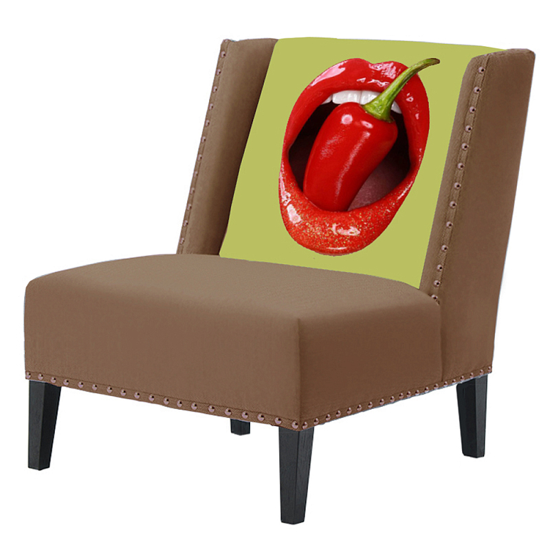 FUN Armchair "Chili Pepper" Beige Дизайнерское кресло с цветным принтом Бежевый FUN Armchair "Chili Pepper" Beige Дизайнерское кресло с цветным принтом Бежевый в Орле | Loft Concept