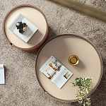 Круглый кофейный стол Baxter Leather Coffee Table варинант исполнения - 3 | Loft Concept в Орле