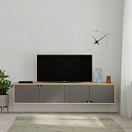 ТВ-тумба подвесная цвета древесины с 4-мя темно-серыми дверцами SPARK TV STAND OAK ANTHRACITE варинант исполнения - 1 | Loft Concept в Орле