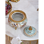 Шкатулка с крышкой из голубого фарфора с риунком птиц и цветов Blue Garden варинант исполнения - 4 | Loft Concept в Орле