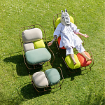 Дизайнерское разноцветное кресло на металлическом каркасе с подставкой для ног Poltronova Plasma Armchair варинант исполнения - 11 | Loft Concept в Орле