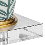 Настольная лампа овальная с тропическим принтом Stylized Aalm Leaves Motif варинант исполнения - 2 | Loft Concept в Орле