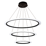 Люстра подвесная светодиодная с тремя черными кольцами и пультом управления Ring Horizontal варинант исполнения - 1 | Loft Concept в Орле